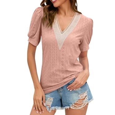 Ketyyh-chn99 T-Shirt pour Femmes Cadeaux pour Femmes Grande Taille T-Shirts Graphiques Floraux Décontractés Amples à Manches Courtes Hauts Rose,P