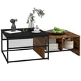 thumbnail image 1 of HOMCOM Ensemble de 2 Tables Basses, Tables Gigognes Industrielles, Table Basse Carrée et Table d'Appoint Étroite pour Canapé pour Salon, 1 of 7