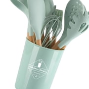 Silicone Cookware Set Kitchenware Kit Silicone Cookware Set Wood Handle Non Stick  With Container