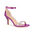 thumbnail image 1 of BLISSFUL STEP Women's Solid Color Open Toe Rhines Ankle Strap Stiletto Sandals Purple 6, 1 of 7