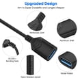 thumbnail image 3 of Câble d'Extension USB 3.0 5 Pi, ROFAY Cordon USB A Mâle vers Femelle Prolongateur Durable Tressé Transfert de Données Élevé Compatible avec Imprimante, Clavier USB, Clé/disque Dur, Bleu, 3 of 6