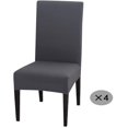 thumbnail image 1 of 4-Pcs Modern Elastic Chair Cover-Protective Cover Suitable for Family Wedding Banquet, Soft Smooth Chair Slipcover (General Size), Gray, 1 of 7