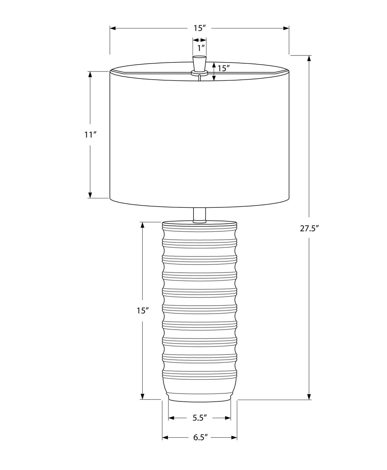 Monarch Specialties  Luminaire, 28"h, Lampe De Table, Résine Crémeuse, Teinte Ivoire / Crème, Transitionnel