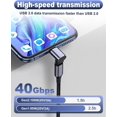 thumbnail image 4 of 2 Pack USB C 90 Degree Angled Adapter Right Angle Type C Male to Female Adapter 40Gbps 100W Fast Charge Plug USB C Up and Down Extender Connector Compatible with Samsung MacBook Steam Deck, 4 of 5