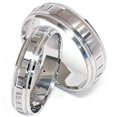 thumbnail image 1 of Matching His Hers White Gold Wedding Band Ring New Set, 1 of 1