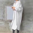 thumbnail image 1 of Robe de Plage Mode Femme Col Rabattu Ample Manches Longues Unie Mi-Mollet Robe Longue Robes T-Shirt pour Femmes Décontractée Été en Liquidation, 1 of 8