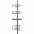 thumbnail image 1 of Hometrends Premium Tub and Shower Tension Pole Caddy, Brushed Chrome, 1 of 2