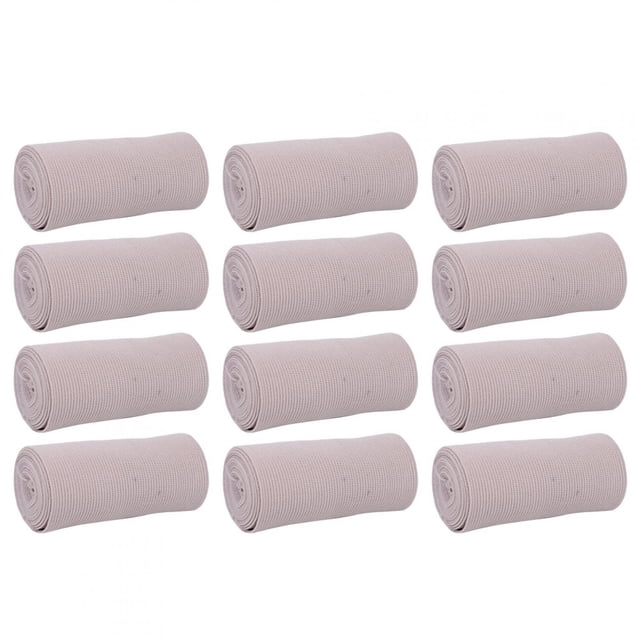 Herwey Compression Bandage, a set of 12 elastic bandage wraps made from premium spandex, shown in a rolled configuration. Each bandage measures 7.5cm x 4.5m or 10cm x 4.5m, offering long-lasting elasticity and secure support with included elastic clips. Ideal for limb sprains, joint swelling, and soft tissue injuries.