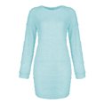 thumbnail image 4 of LUXUR Robe Chandail pour Femmes Chandail en Peluche Chandail à Manches Longues Mini Robes Ample en Molleton Bleu Pâle S, 4 of 4