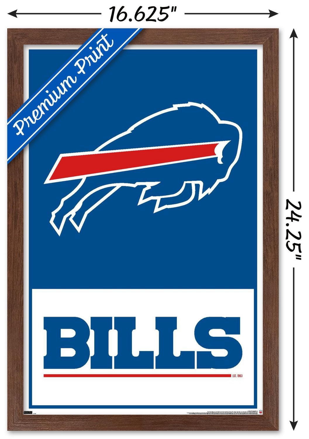 NFL Buffalo Bills - Logo 21 Wall Poster, 14.725" x 22.375" Framed