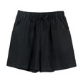 thumbnail image 2 of 2025 Vêtements pour Femmes Printemps Été Unis Grande Taille pour Femmes Grande Taille Coton Li Nen Shorts Vêtements Grande Taille avec Poche Fendue Robe Décontractée Shorts pour Femmes Tenue de Bureau Décontractée, 2 of 5