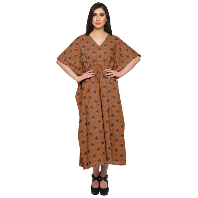 Moomaya Caftan pour Femmes, Tenue de Détente de Vacances, Robe Maxi, Robe Africaine pour Femmes - 4TG-5TG