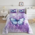 thumbnail image 2 of Erosebridal Ensemble de Literie Papillon Bleu Full, Couette Faune Mignonne, Décor Esthétique Violet, Réversible 3 Pcs, 2 of 8