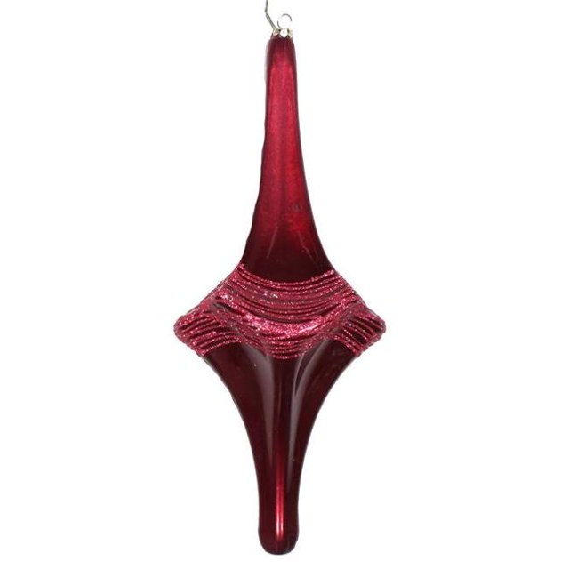 Vickerman MT194121D 12 in. Berry Red Candy Glitter Drop Ornament