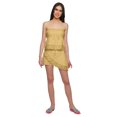 thumbnail image 1 of Moomaya Solid Spaghetti Strap 2 Piece Set Nightdress Drawstring Waist Nightwear, 1 of 6