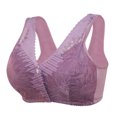 thumbnail image 1 of B91xZ Womens Double Support Wireless Bra Comfort-Strap Wireless Full-Coverage Bra,Gray 44, 1 of 5