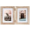 thumbnail image 1 of Unbranded Oldal Hinged Photo Frame with Two (2) 5 x 7 in. Openings, Plastic, Weathered Rustic Look, Home Décor, 1 of 7