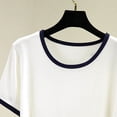 thumbnail image 4 of Jovati Ensemble de Pyjama pour Femmes, Haut à Manches Courtes en Modal avec Shorts à Taille Élastique, Coupe Décontractée, Col Ras du Cou, Jambe Grand, Ventilé, pour l'Été et le Printemps, 4 of 6