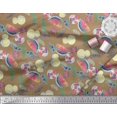 thumbnail image 2 of Soimoi Satin Silk Fabric Fruits,Swim Ring & Goggles Summer Designs Decor Fabric Printed Yard 42 Inch Wide, 2 of 3