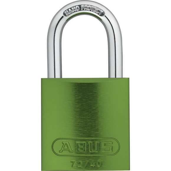 Abus Cadenas de Sécurité en Aluminium 72/40 Kd avec Clé, Différents Cadenas avec Manille de 1 Pouces, Vert
