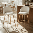 thumbnail image 3 of Homy Casa Set of 2 Modern Bar Stool with Fabric Upholstery - 26 in. Seat Height Adjustable Seat for Kitchen Island, 3 of 9