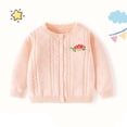 thumbnail image 4 of Posijego Toddler Baby Girls Cardigan Sweaters Long Sleeve Knit Open Front Button Sweater Fall Winter Clothes, 4 of 7
