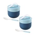 thumbnail image 1 of Oleegame 2PC Produce Storage Sealable Leakproof Soup Cup With Lid Spoon Microwave Heated Plastic Bowl For Easy Handling Blue, 1 of 6