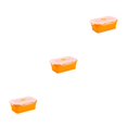 thumbnail image 3 of Ruiboury Silica Gel Compact And Convenient For Easy Storage Making Lightweight Sealed Preservation Box Microwave Lunch Box orange 350ml 3Set, 3 of 6