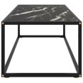 thumbnail image 2 of vidaXL Table Basse Noire avec Verre Effet Marbre Noir 120x50x35 cm, 2 of 4