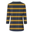 thumbnail image 5 of Annhoo Hauts d'Automne pour Femmes 2025 Mode Manches 3/4 Col Ras du Cou Chandails à Enfiler Chemises Décontractées Confort Blouses à Rayures Imprimées, 5 of 5