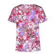 thumbnail image 5 of Hauts d'Été Grande Taille Femmes Décontracté Femmes Été Blouse Imprimée T-Shirts Décontractés Col en V Manches Courtes T-Shirts Hauts Col en V T-Shirt Femmes en Liquidation, 5 of 5