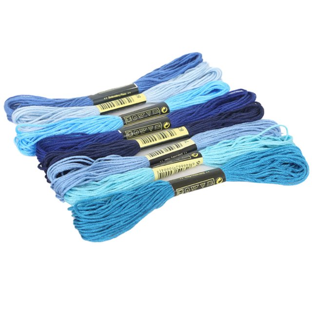 HEVIRGO 8Pcs 7.5m Thread Cross Stitch Embroidery Cotton DIY Craft Sewing Skeins for Cross Stitch