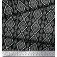 thumbnail image 2 of Soimoi Black Poly Georgette Fabric Diamond & Triangle Geometric Decor Fabric Printed Yard 42 Inch Wide, 2 of 2