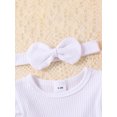 thumbnail image 4 of FOCUSNORM Tenue de Printemps pour Bébé Fille Nouveau-Né Robe à Manches Longues Col Rond avec Nœud et Bandeau Vêtements d'Automne pour Nourrisson, 4 of 9