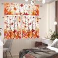 thumbnail image 4 of Maple Leave Window Valances Curtain Set for Kitchen Bedroom Living Room 3 Piece Blackout Window Treatments Short Curtains Set, 4 of 5
