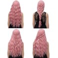 thumbnail image 4 of Perruques Bouclées Roses Pretfy Aguichant à Cheveux Ondulés Perruque Longue pour Femmes Résistante à la Chaleur Synthétique pour Femmes Cosplay Fête Usage Quotidien, 4 of 7