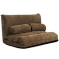 thumbnail image 2 of Gymax Canapé-Lit de Sol à 6 Positions Réglables, Sofa Lounge avec 2 Oreillers, Café, 2 of 10