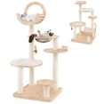 thumbnail image 1 of Gymax 4-in-1 Building Block Cat Tree w/ Space Capsule Nest Padded Platform Hanging Toy, 1 of 10