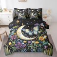 thumbnail image 1 of Erosebridal Ensembles de Literie Chic Papillon Format Très Grand, Ensembles de Douillette Botanique Florale avec Draps, Réversible 7 Pcs 7 Pcs, 1 of 5
