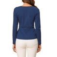 thumbnail image 3 of INSPIRE CHIC Blouse à Manches Longues pour Femmes à Col Rond avec Torsade devant, 3 of 7