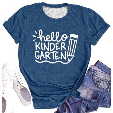LUOGENLI T-shirts pour Femme pour Femmes T-Shirt Décontracté à Lettres Graphique Col Rond Manches Courtes T-Shirt Haut T-shirts pour Femmes T-Shirt Graphique Vêtements d'Été T-shirts pour Femmes T-Shirt Graphique Vêtements d'Été Marine m