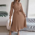 thumbnail image 4 of Birdeem Robes pour Femmes Manches Longues Mode Couleur Unie Col Montant Taille Robes Manches Longues pour Femmes, 4 of 5