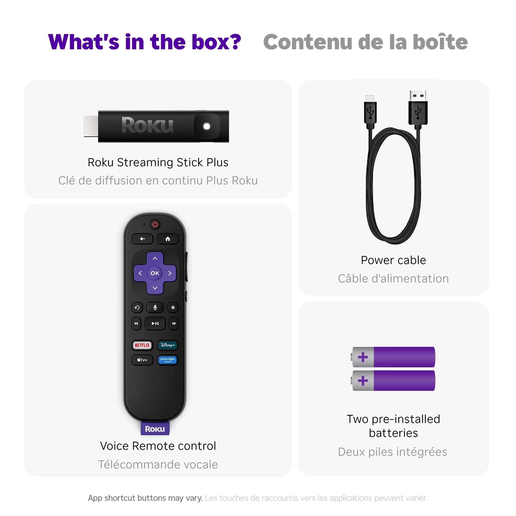 Roku® Streaming Stick Plus 2025 – 4K and HDR Roku Streaming Device for TV with Voice Remote – Free and live TV