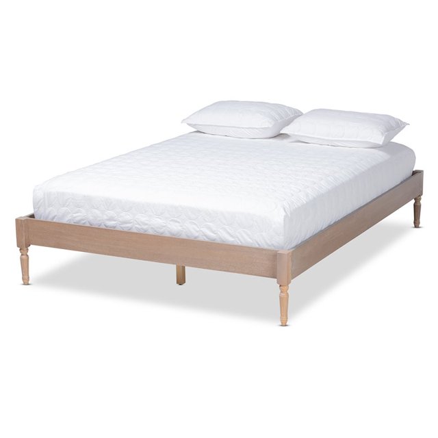 Baxton Studio Colette Mid-Century Wood Platform Full Bed in Oak