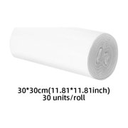 Plertrvy White Desktop Trash Bags, 30*30Cm, 30 Bags/Roll,Small Trash Bags Small Garbage Bag Bathroom Bag Trash Can Liners Unscented Small Garbage Bags for Bathroom Can