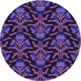 thumbnail image 1 of Ahgly Tapis Rond Lavable en Machine Intérieur Transitionnel Orchidée Foncée Violet, 3 Pieds Rond, 1 of 7