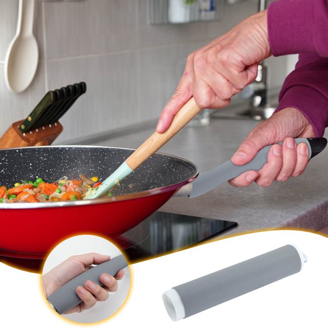 Vaidha Manchon de Poignée Résistant à la Chaleur Poignée de Pot Couvercle d'Isolation Thermique Poignée de Pot Couvercle en Silicone d'Isolation Thermique Poignée d'Isolation Thermique
