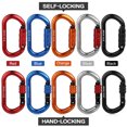 thumbnail image 3 of 25KN Professional Climbing Carabiner Screw Locking Gate Carabiner Heavy Duty O-shape Climbing Buckle Lightweight Hammock Locking Clip for Climbing Rappelling Canyoning Hammock Climbing Gear Quick Clip, 3 of 8
