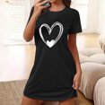 thumbnail image 2 of Amzcrzy Pyjamas pour Femmes Mode Imprimé Cœur Valentines Day Robe Décontractée Confortable à Manches Courtes Chemises de Nuit pour Femmes Valentines Day Cadeaux, 2 of 5
