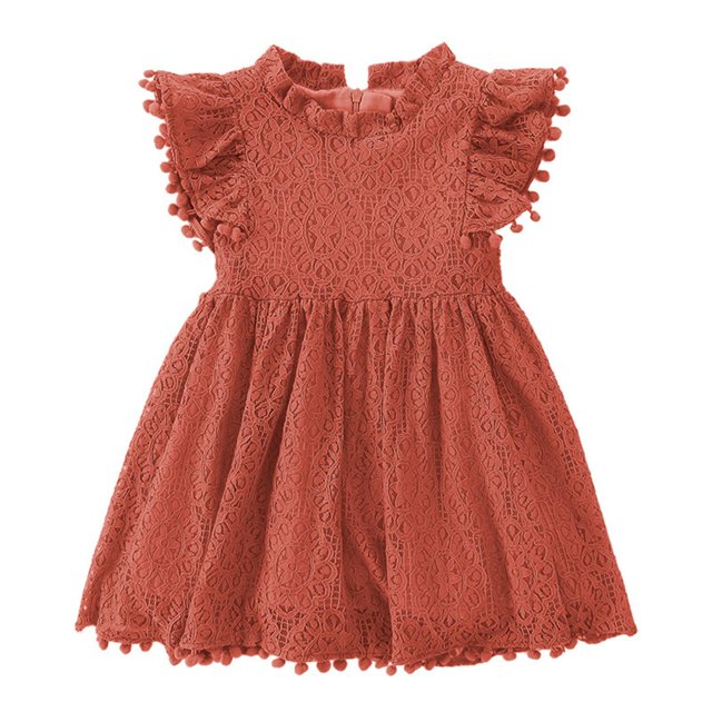 TopLLC Robe à Manches Courtes Col Rond Imprimé Floral pour Filles avec Manches Volantes Jupe Plissée pour Filles Été Jupe pour Enfants Robe Fille